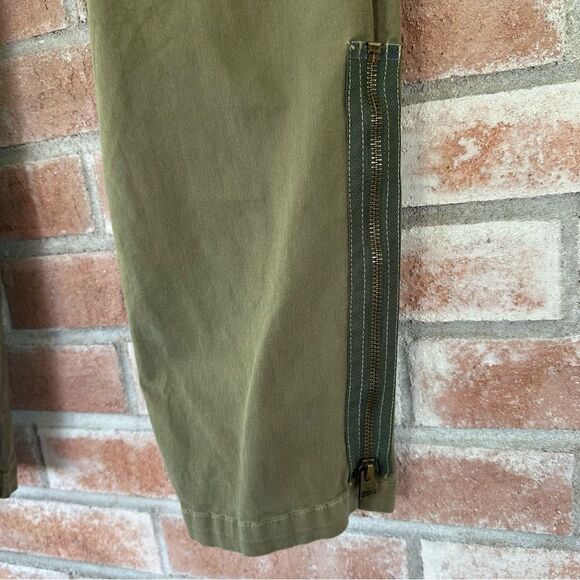 Nili Lotan Jackson Army Green Side Zip Drop Crotch Crop Pants Women’s 10 Utility - Picture 14 of 14